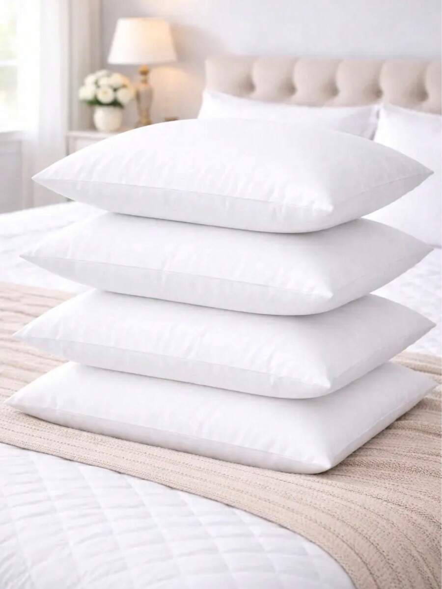 Pack 4 Almohadas Hotelera Con Cierre Estándar Blanco