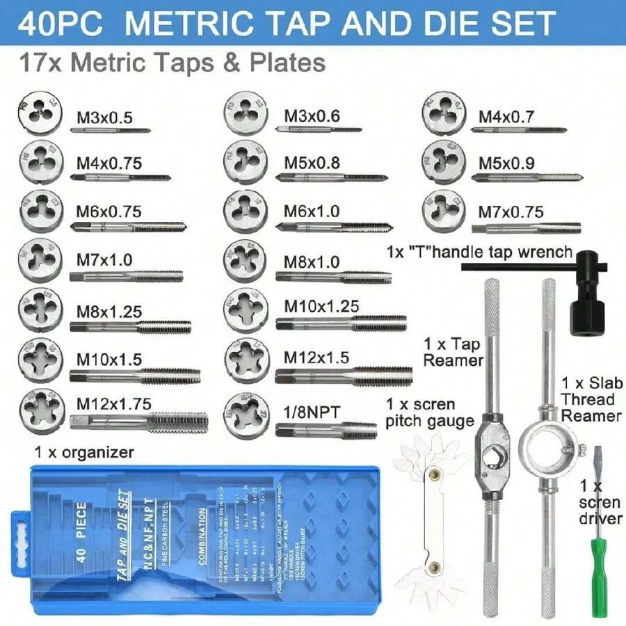 Kit De 40 Piezas Machos Y Matrices