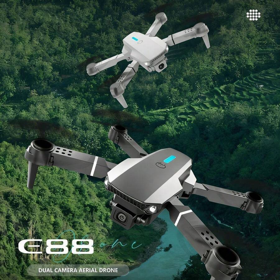 Minidron quipado con cámaras duales, rotación de 360°
