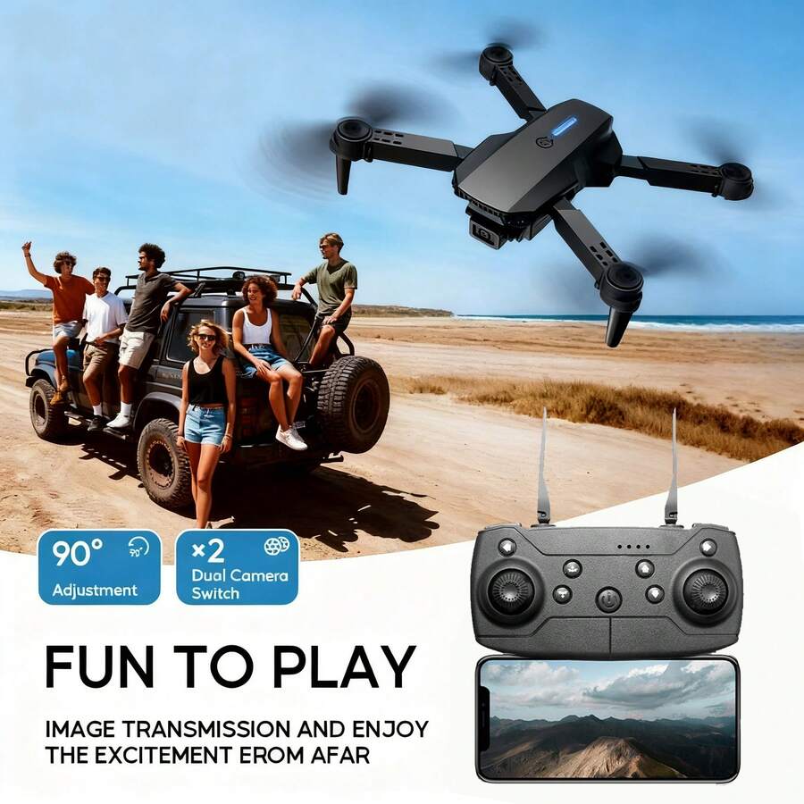 Drone - Plegable y portátil con 2 cámaras y control remoto