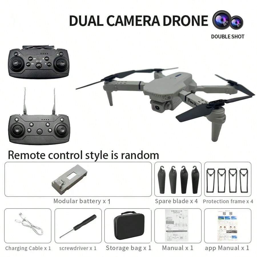 Drone - Plegable y portátil con 2 cámaras y control remoto