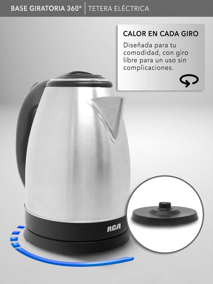 RCA Tetera Eléctrica de Acero Inoxidable
