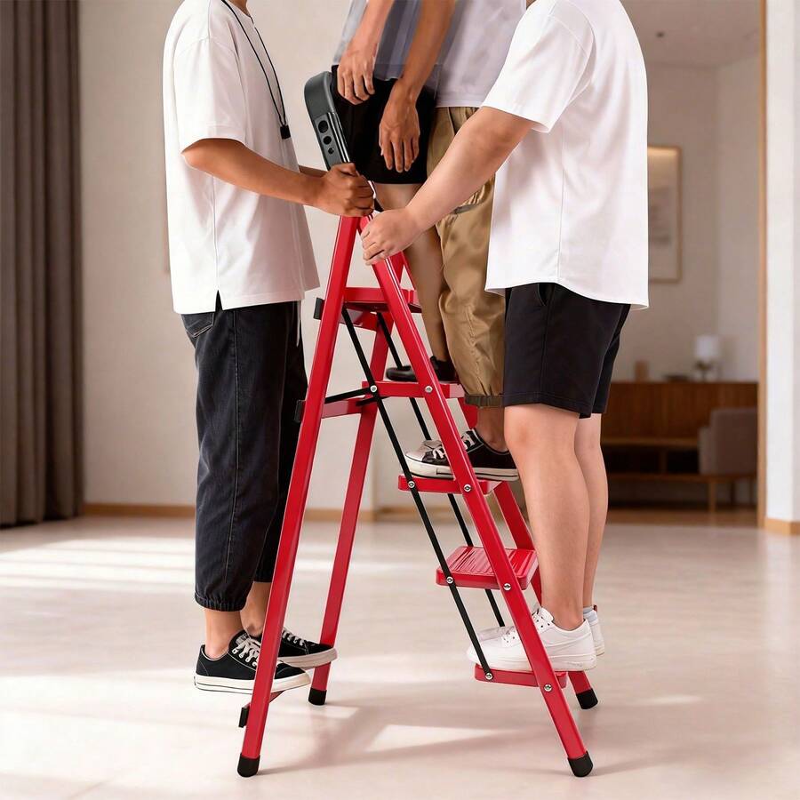 Escalera Plegable Antideslizante de 3/4/5 Peldaños con Asa
