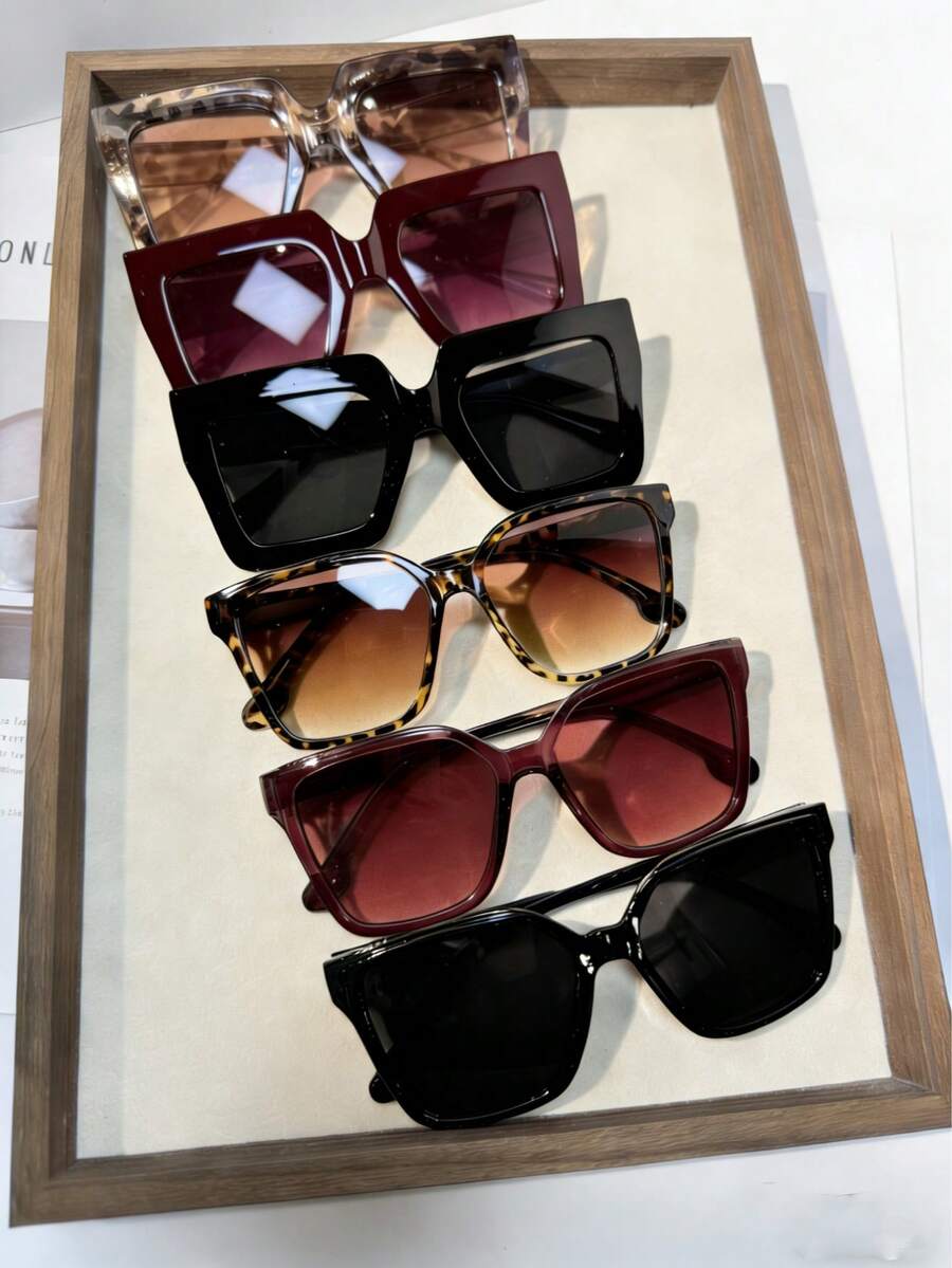 gafas unisex de marco cuadrado grande y retro
