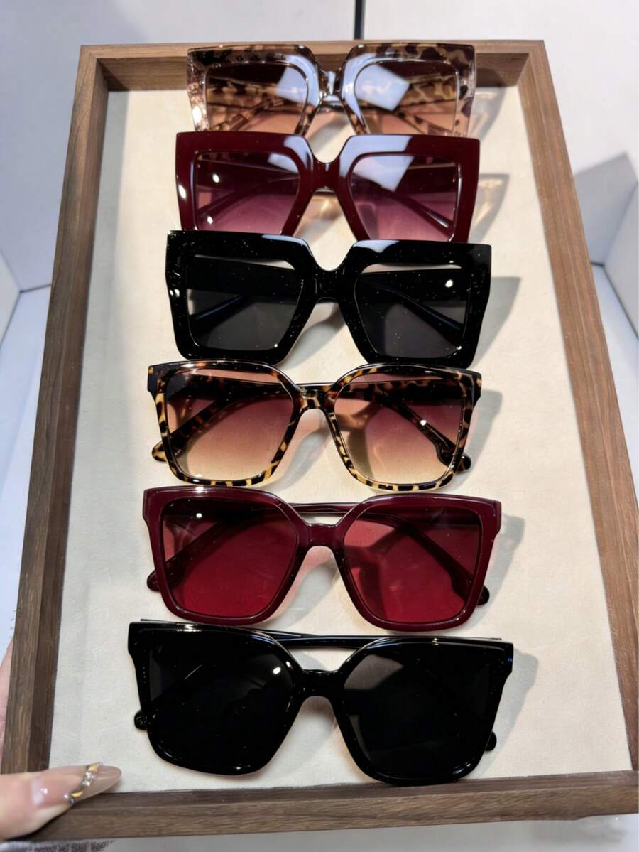 gafas unisex de marco cuadrado grande y retro