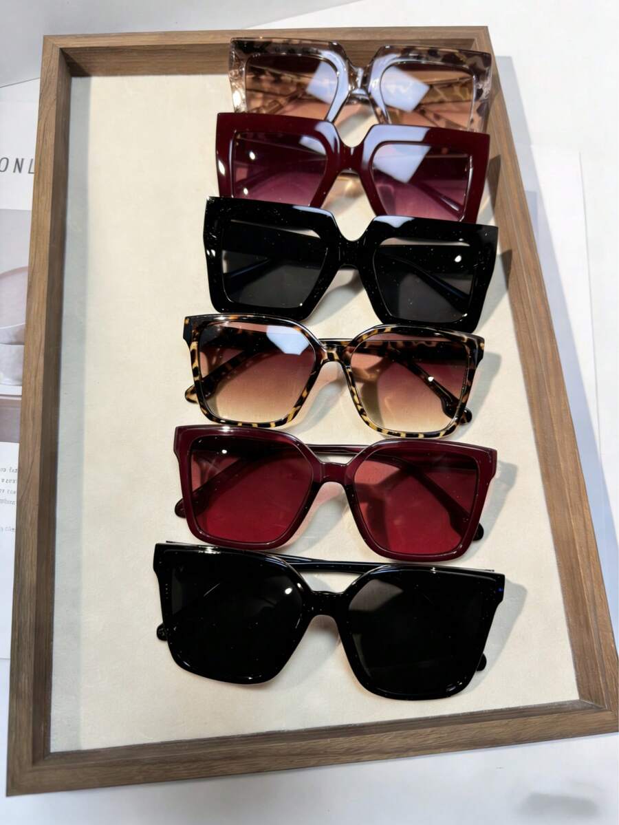gafas unisex de marco cuadrado grande y retro