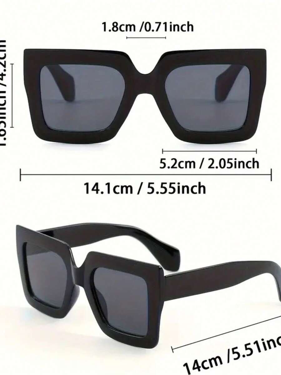 gafas unisex de marco cuadrado grande y retro