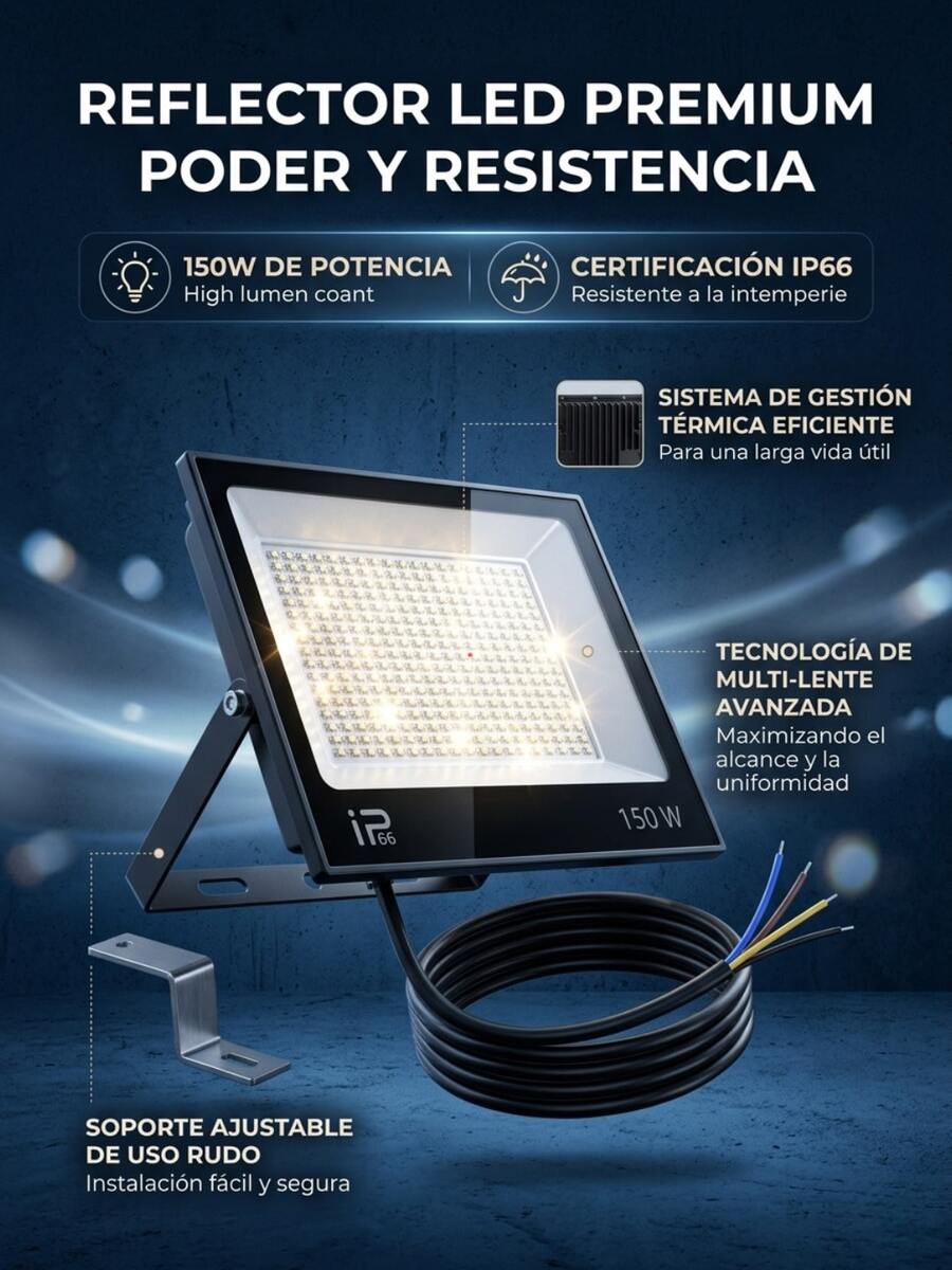 Reflector LED Ajustable de 150w con Grado de Protección