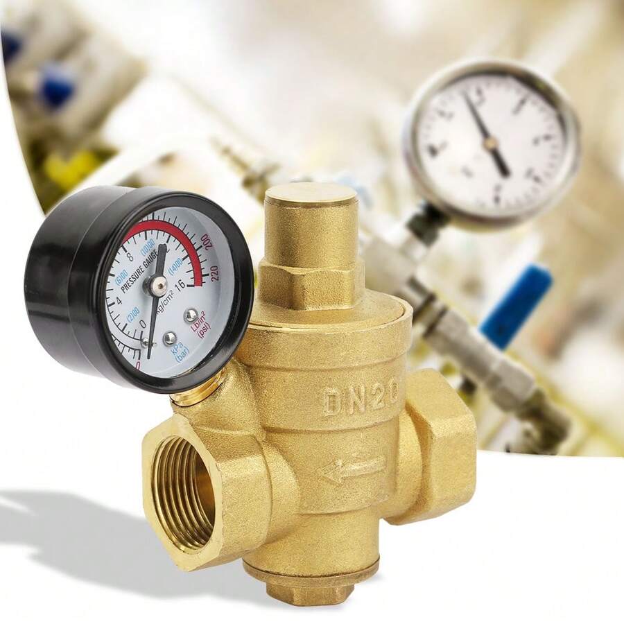 Válvula Reducto Regulador Presión Agua Dn20 Manometro