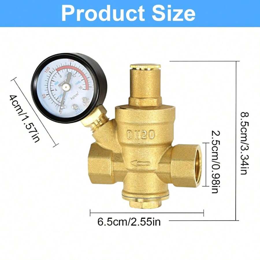 Válvula Reducto Regulador Presión Agua Dn20 Manometro