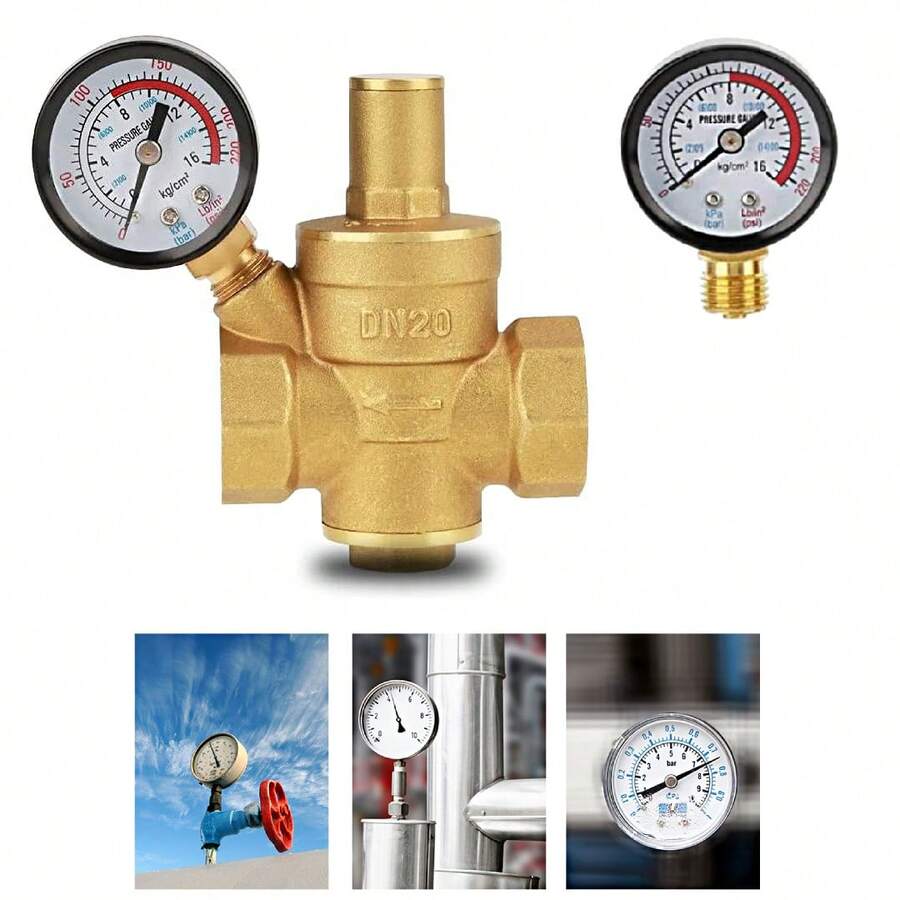 Válvula Reducto Regulador Presión Agua Dn20 Manometro