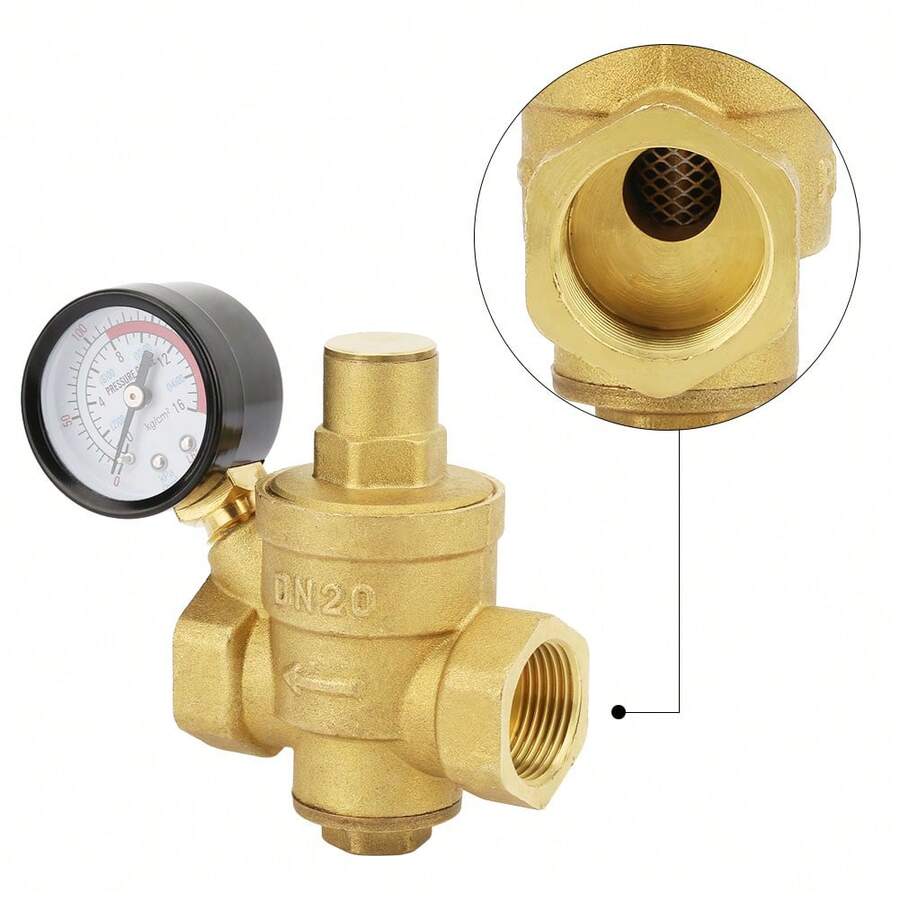Válvula Reducto Regulador Presión Agua Dn20 Manometro