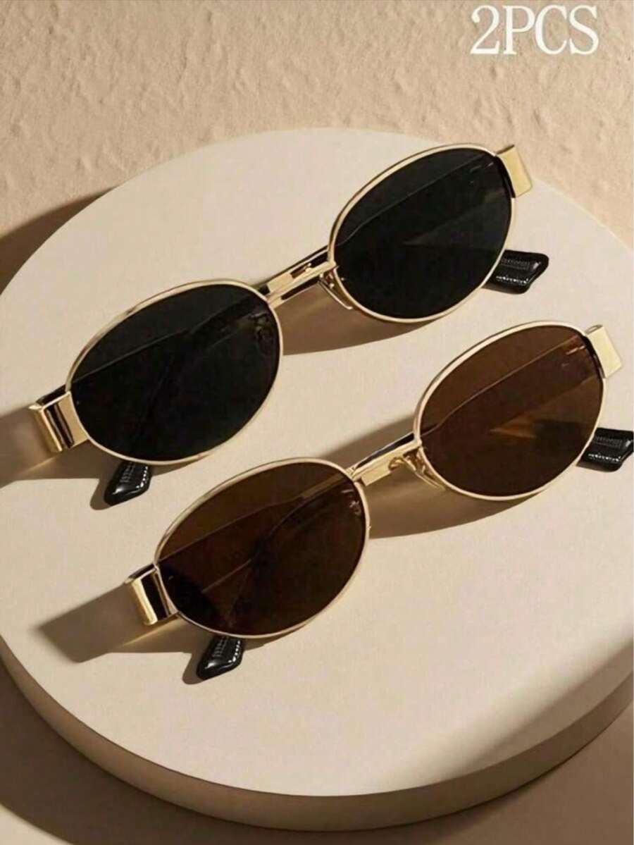gafas con montura de metal ovalada vintage