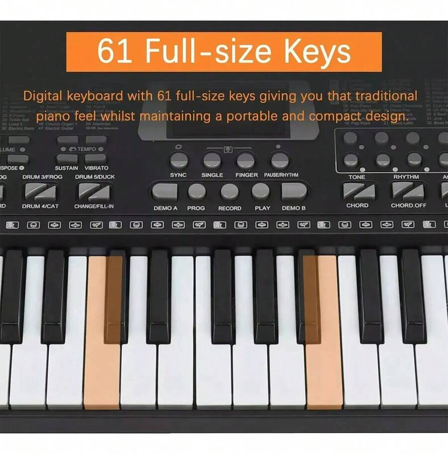 Piano Musical 61 Teclas Con Micrófono