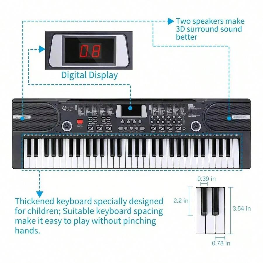 Piano Musical 61 Teclas Con Micrófono