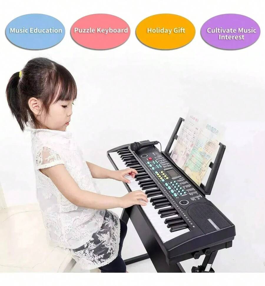 Piano Musical 61 Teclas Con Micrófono