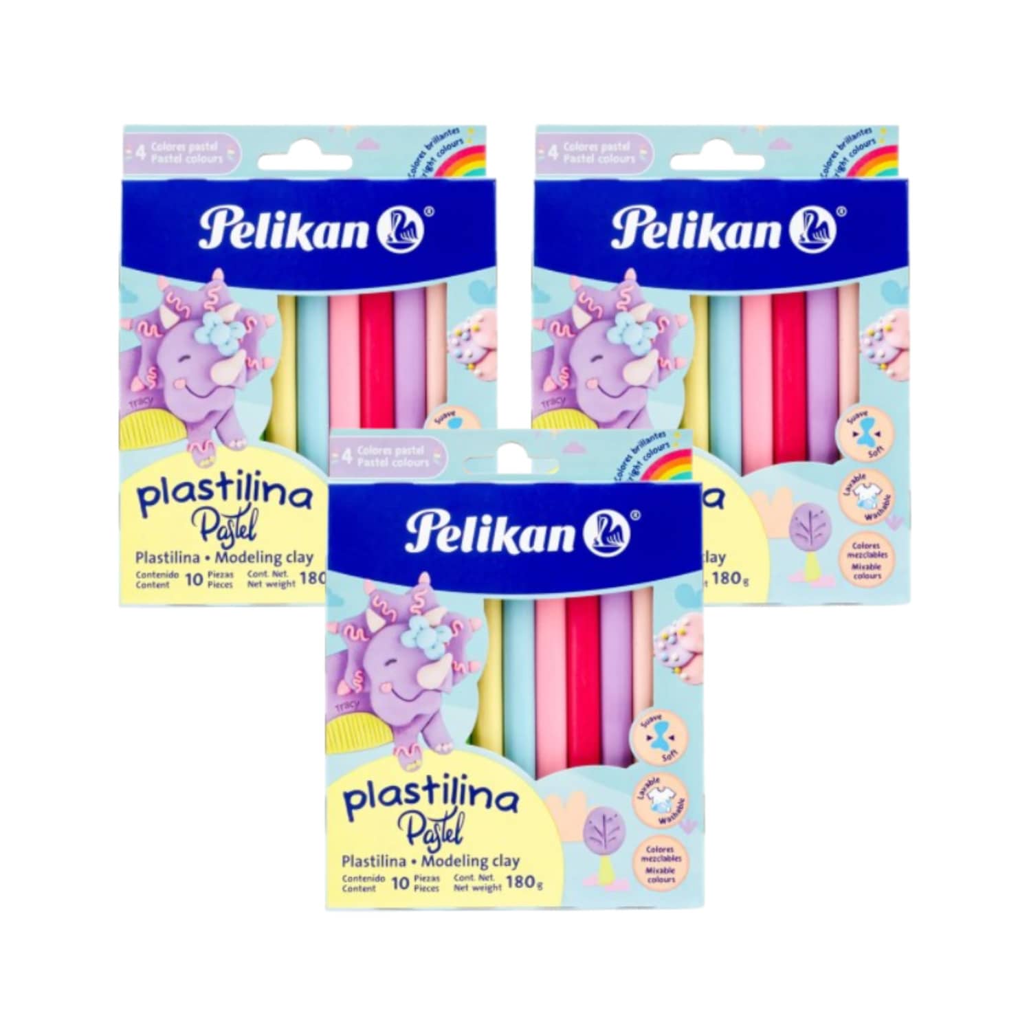 Pack de 3 piezas Plastilina de colores surtidos