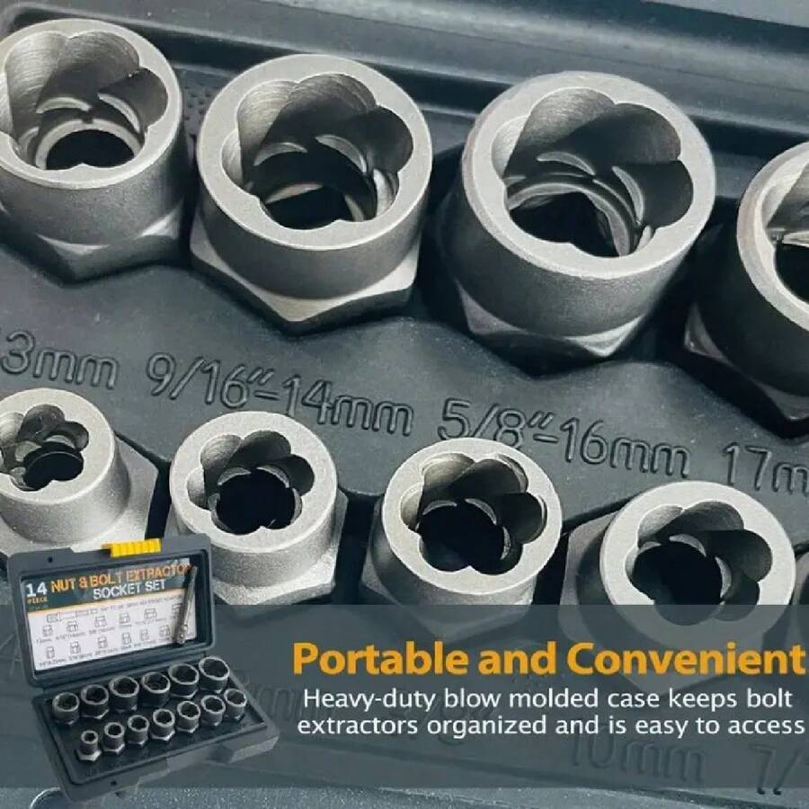 Juego de 14 Piezas de Extractor de Tornillos