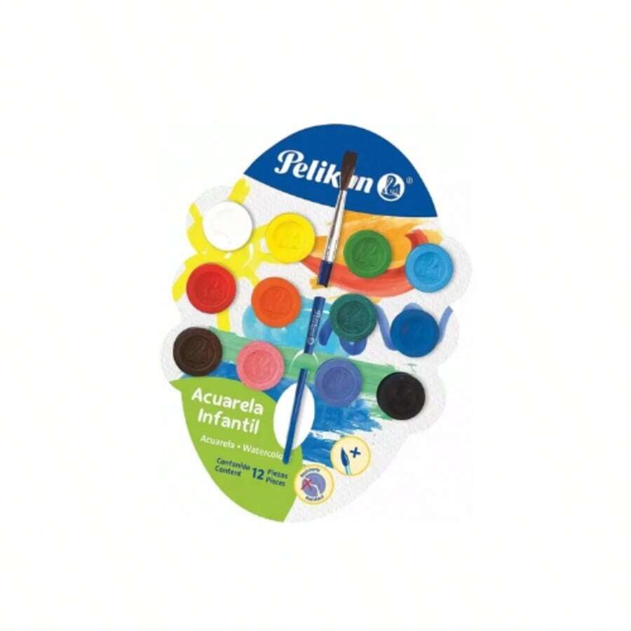 Pack de 3 acuarelas Pelikan con 12 colores