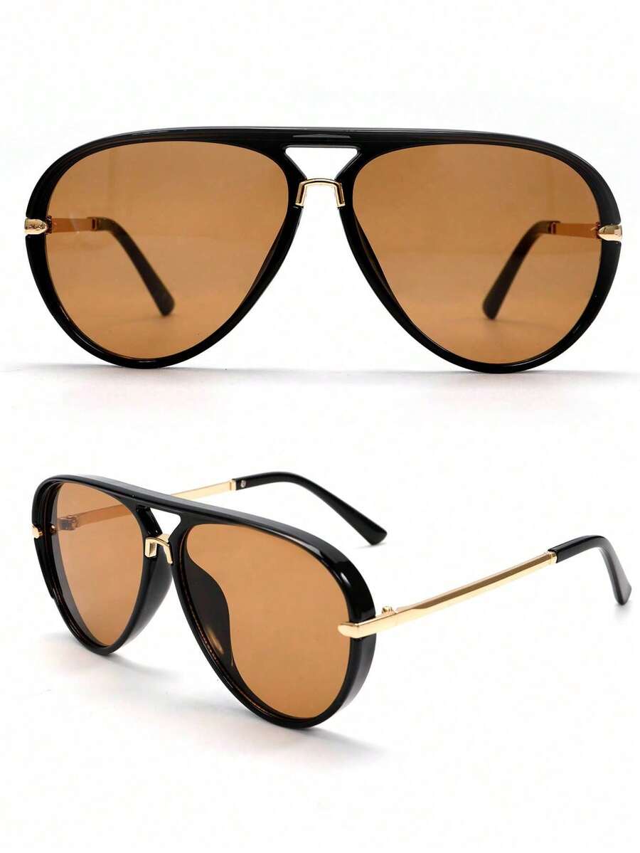 Gafas de moda con marco de metal retro de gran tamaño
