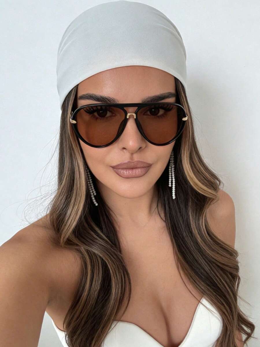 Gafas de moda con marco de metal retro de gran tamaño