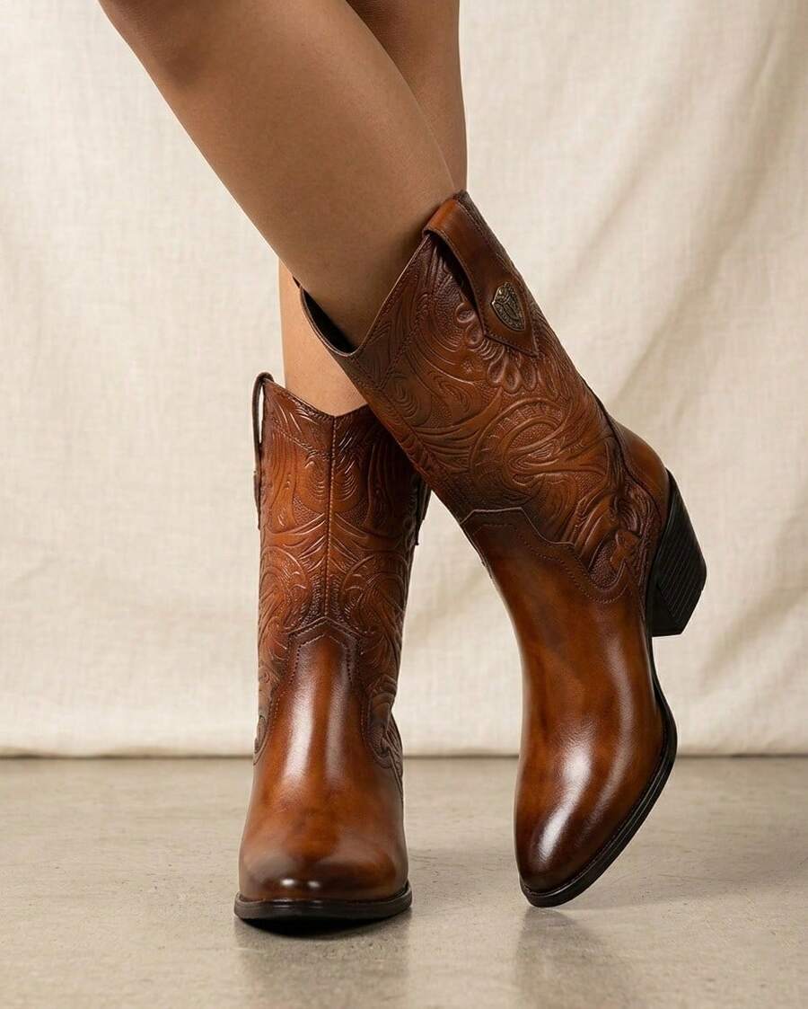 Botines vaqueros de media altura