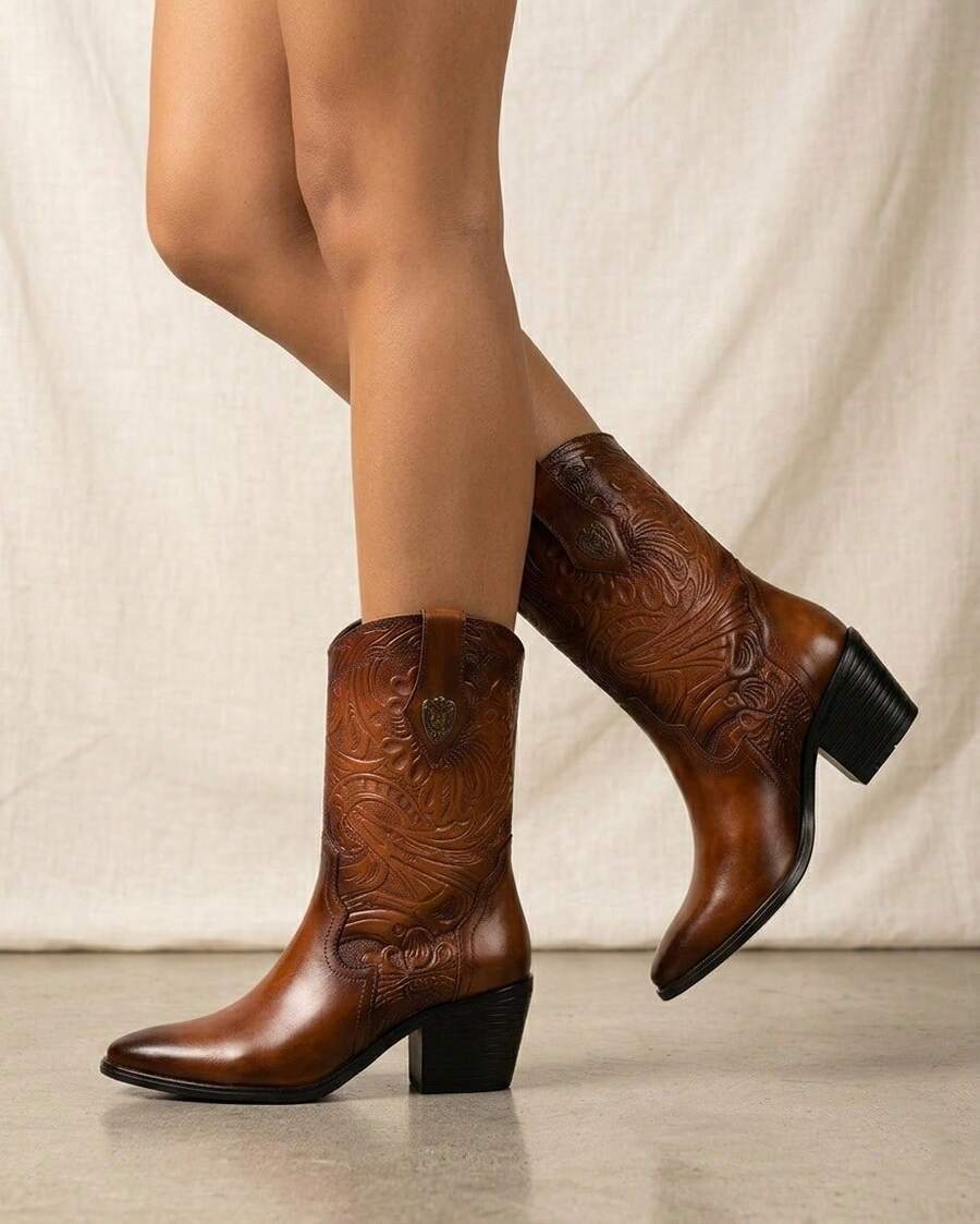 Botines vaqueros de media altura