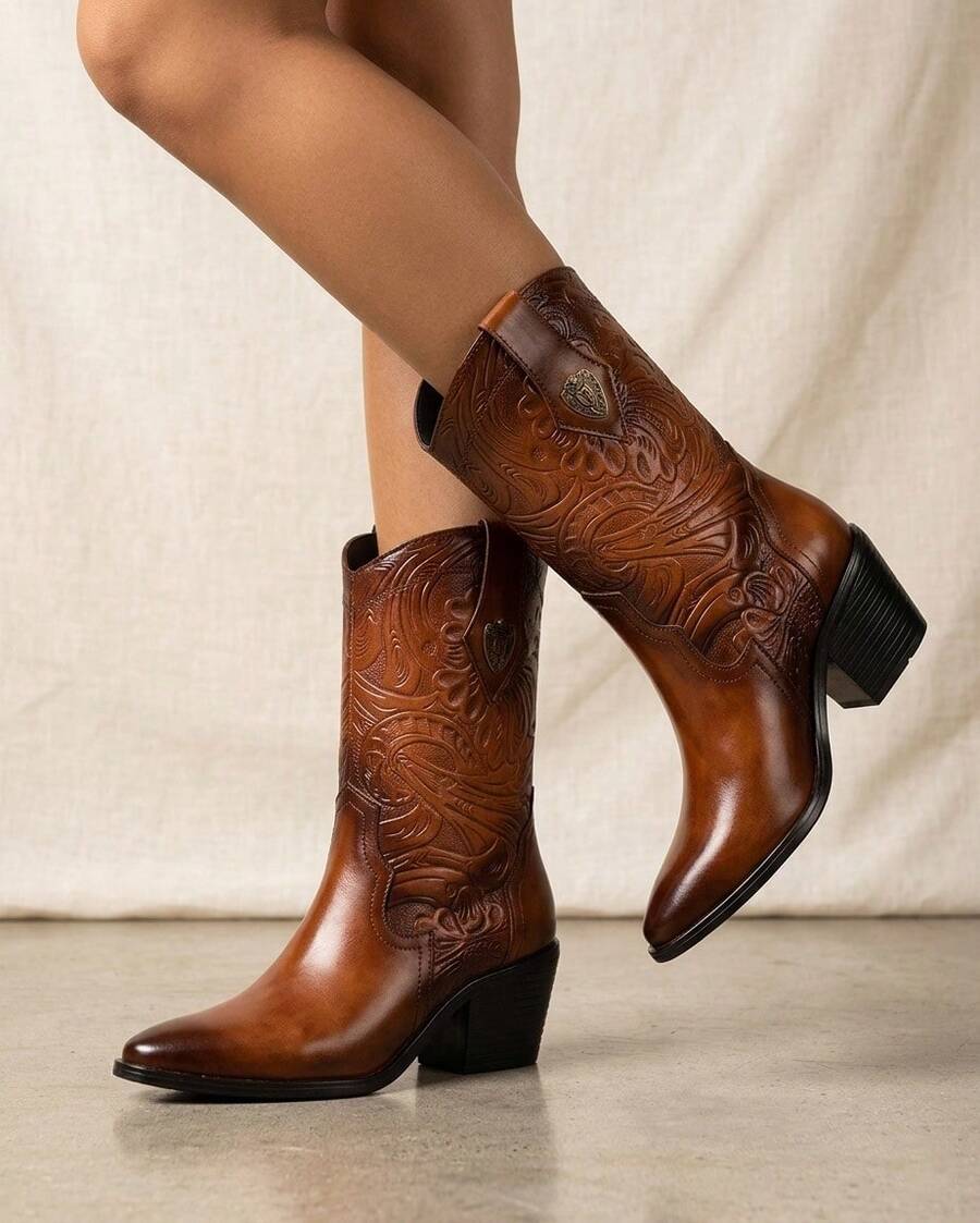 Botines vaqueros de media altura