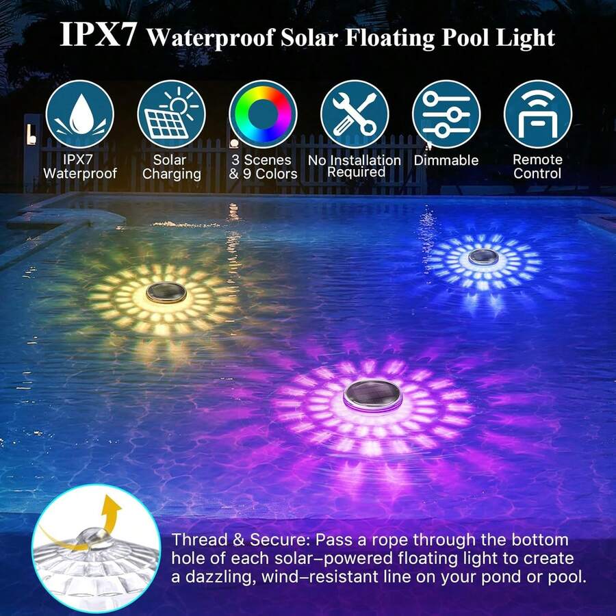 2 Luces De Piscina Flotantes