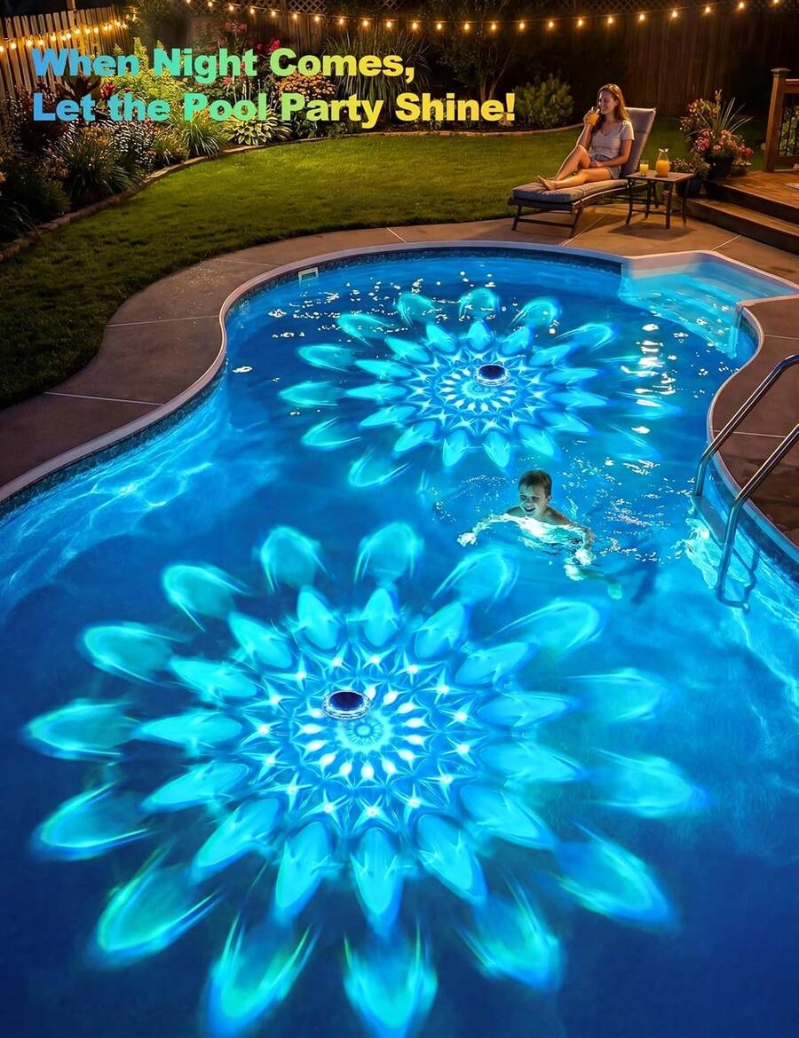 2 Luces De Piscina Flotantes