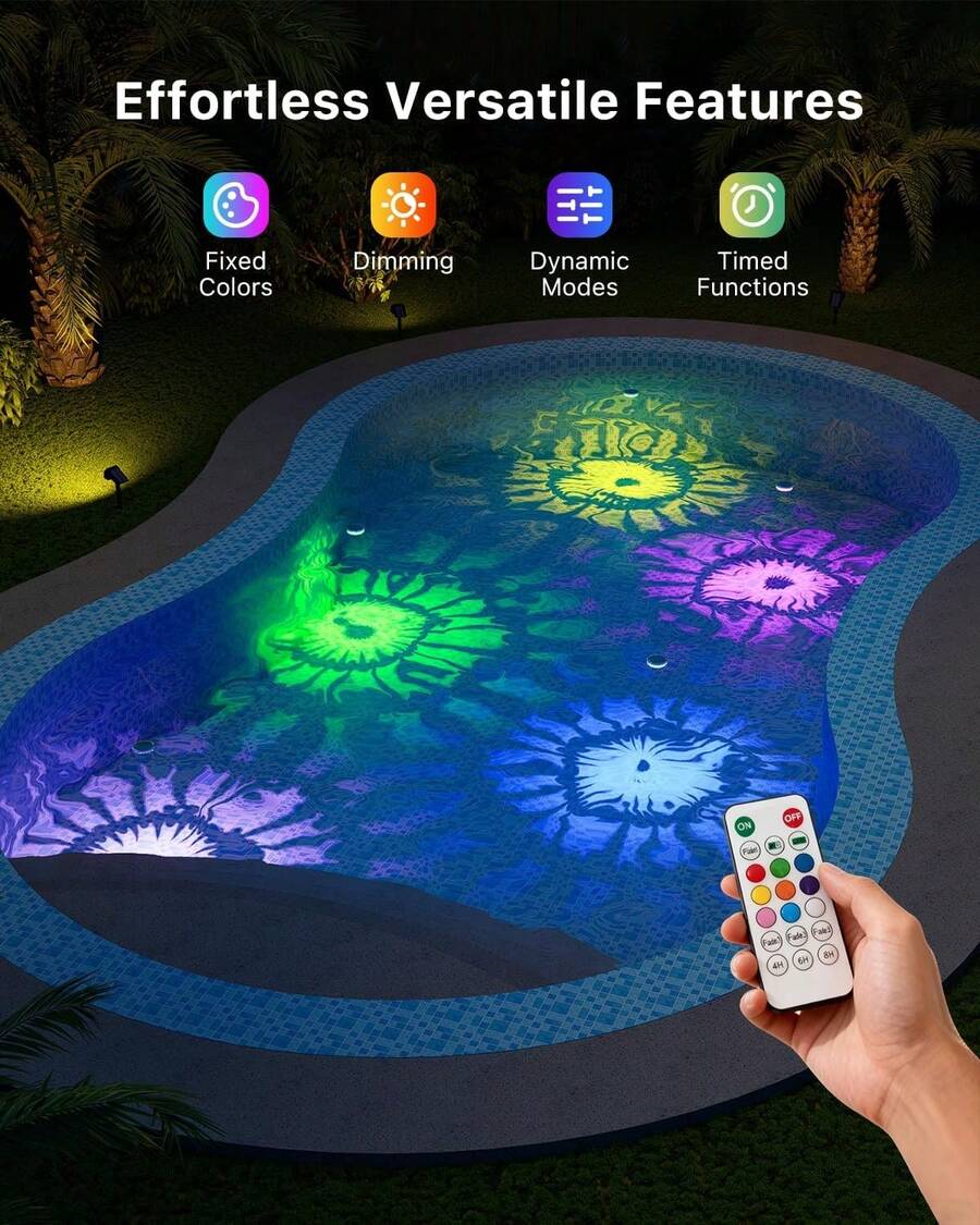 2 Luces De Piscina Flotantes
