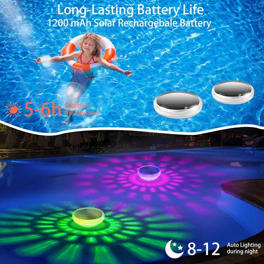 2 Luces De Piscina Flotantes