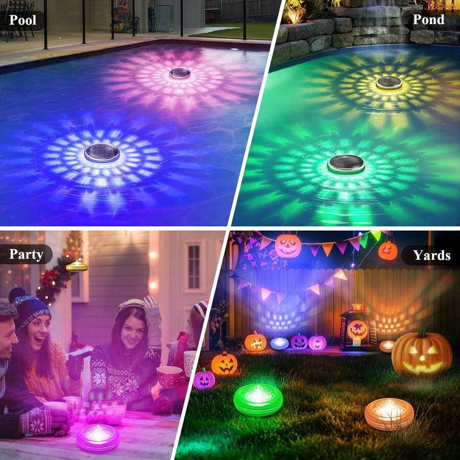 2 Luces De Piscina Flotantes