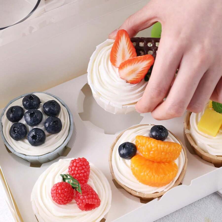 20 Cajas Para Postres Blancas Con Ventana