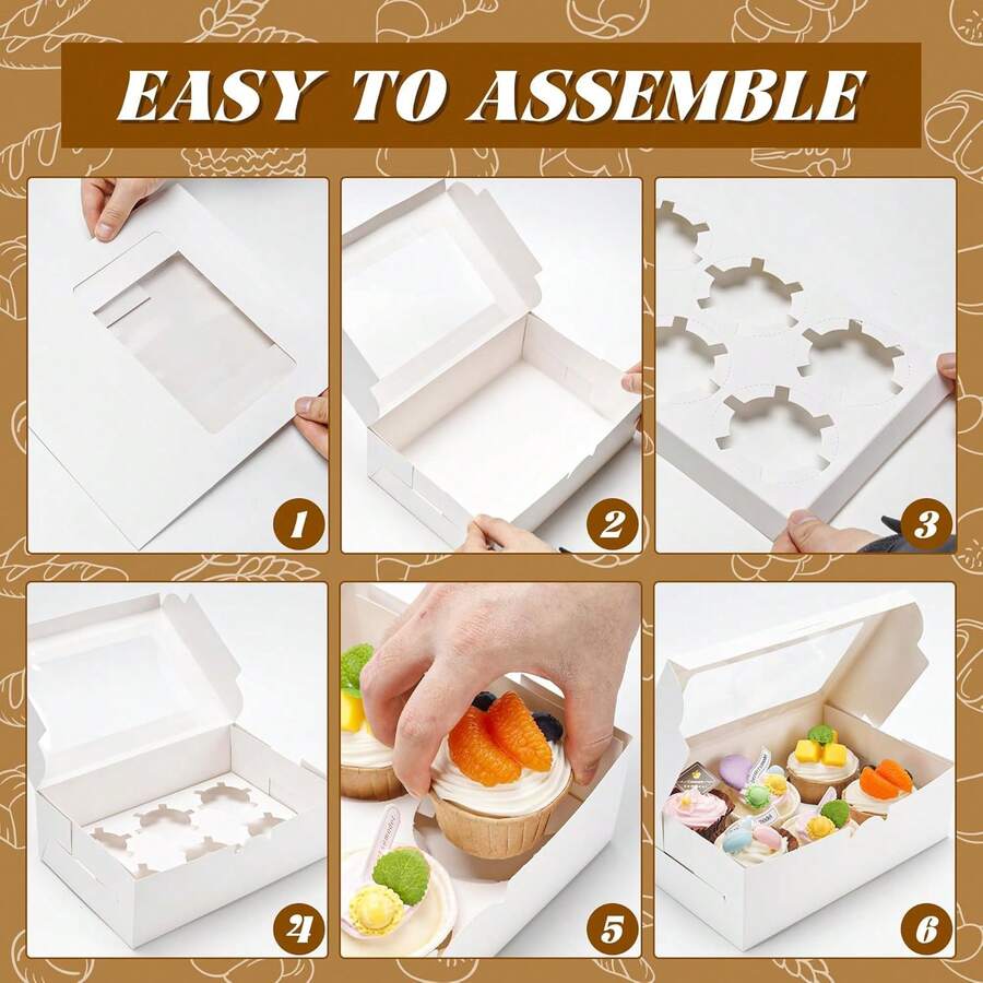 20 Cajas Para Postres Blancas Con Ventana