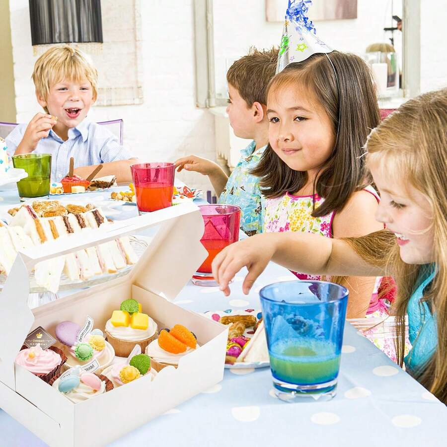 20 Cajas Para Postres Blancas Con Ventana
