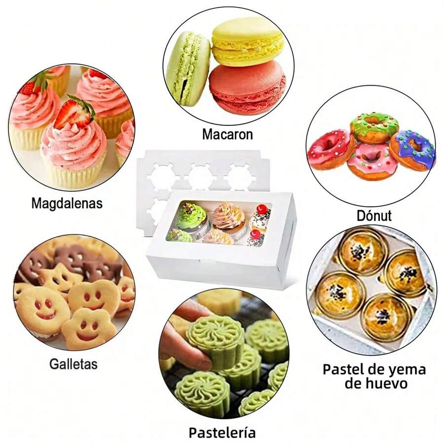 20 Cajas Para Postres Blancas Con Ventana