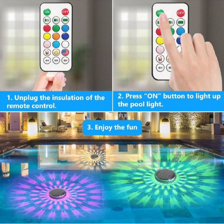 2PCS Luces de piscina flotantes
