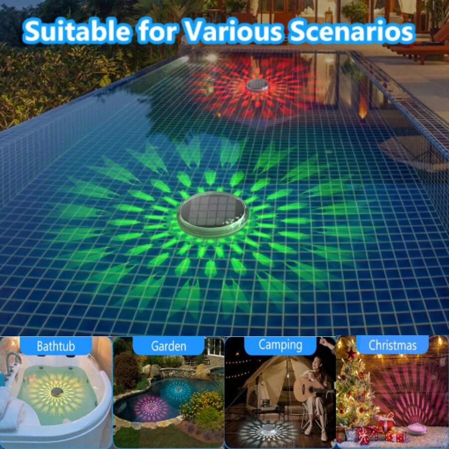 2PCS Luces de piscina flotantes