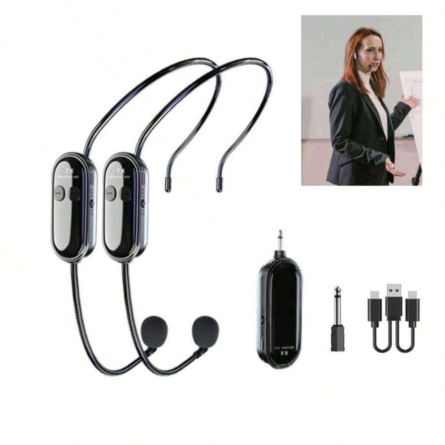 2Pcs Sistema de micrófono inalámbrico