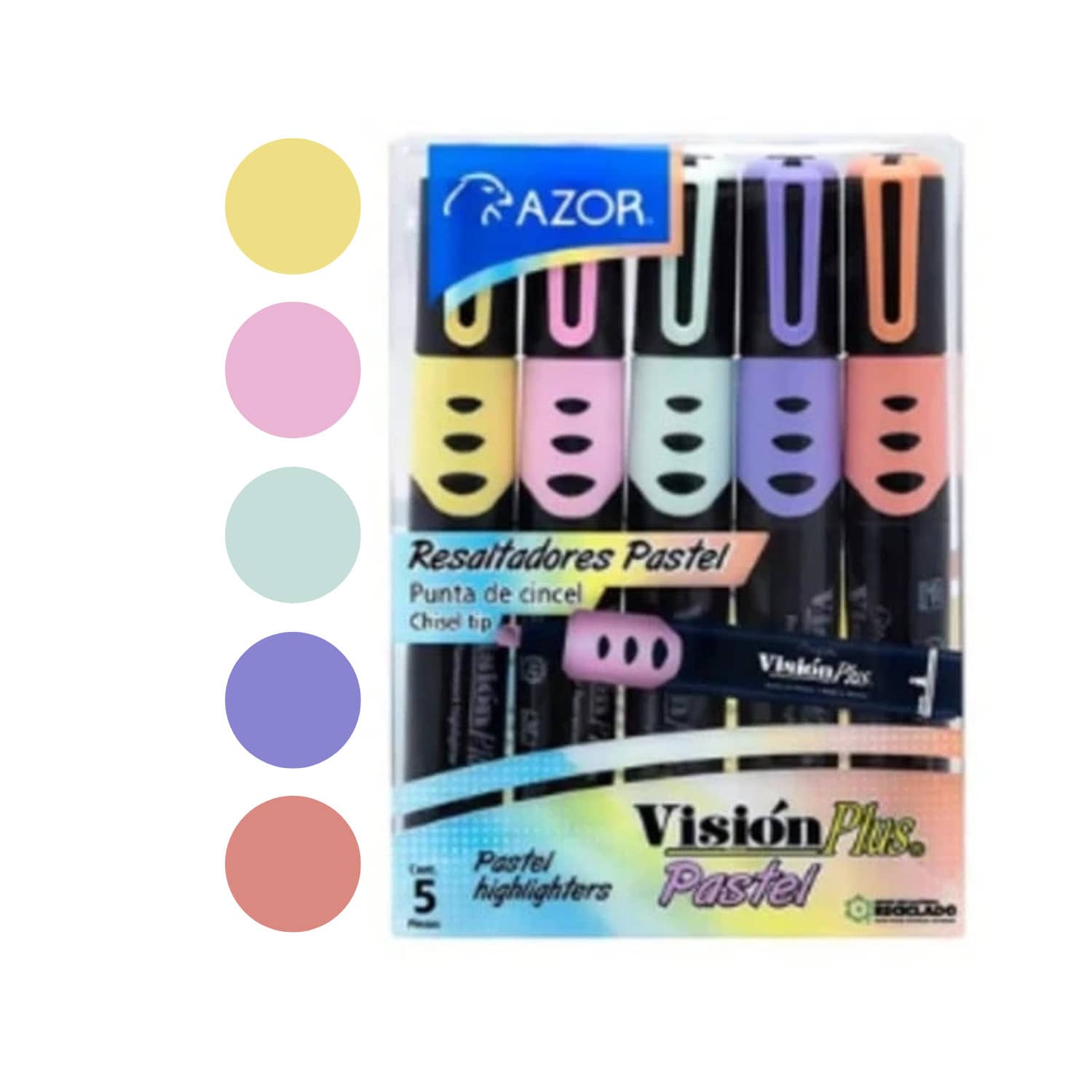 Marcatexto Pastel Vision Plus Pack de 5 Piezas