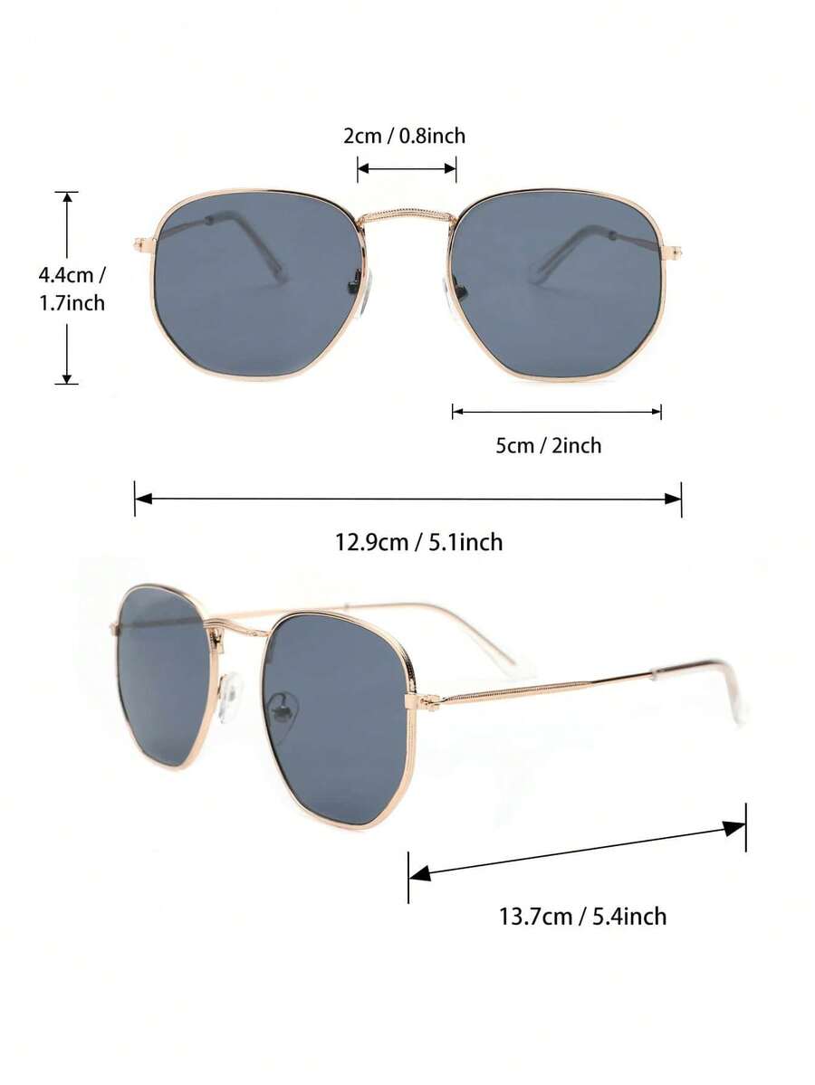 Gafas de moda metálicas y geométricas