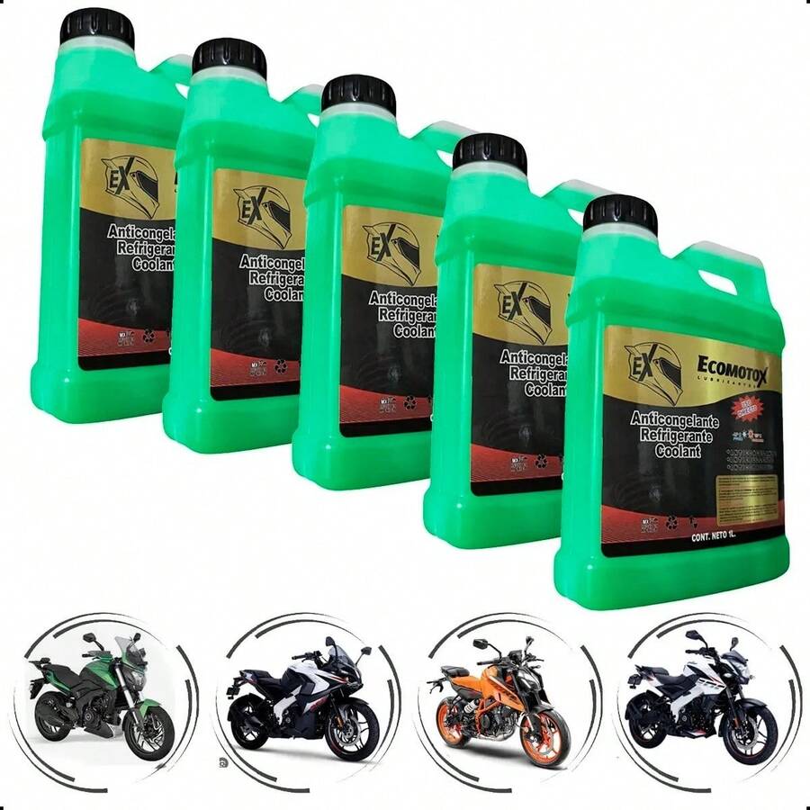 Pack 5 Anticongelante Verde Universal para Moto