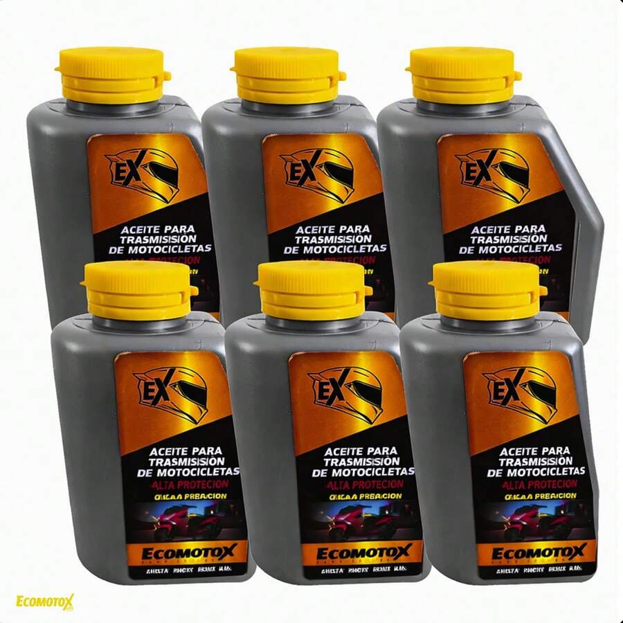 Pack 6 Aceite para Transmisión de Motocicleta Universal ECOMOTOX 10w-40 | Protección y Desempeño Constante