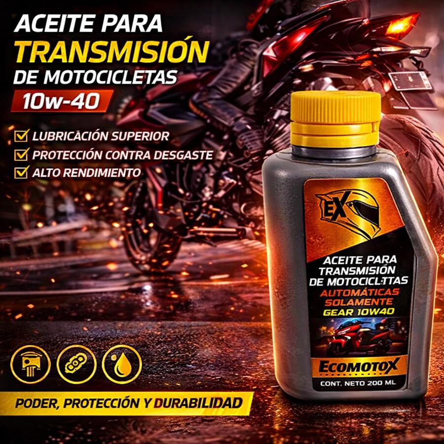Pack 6 Aceite para Transmisión de Motocicleta Universal ECOMOTOX 10w-40 | Protección y Desempeño Constante