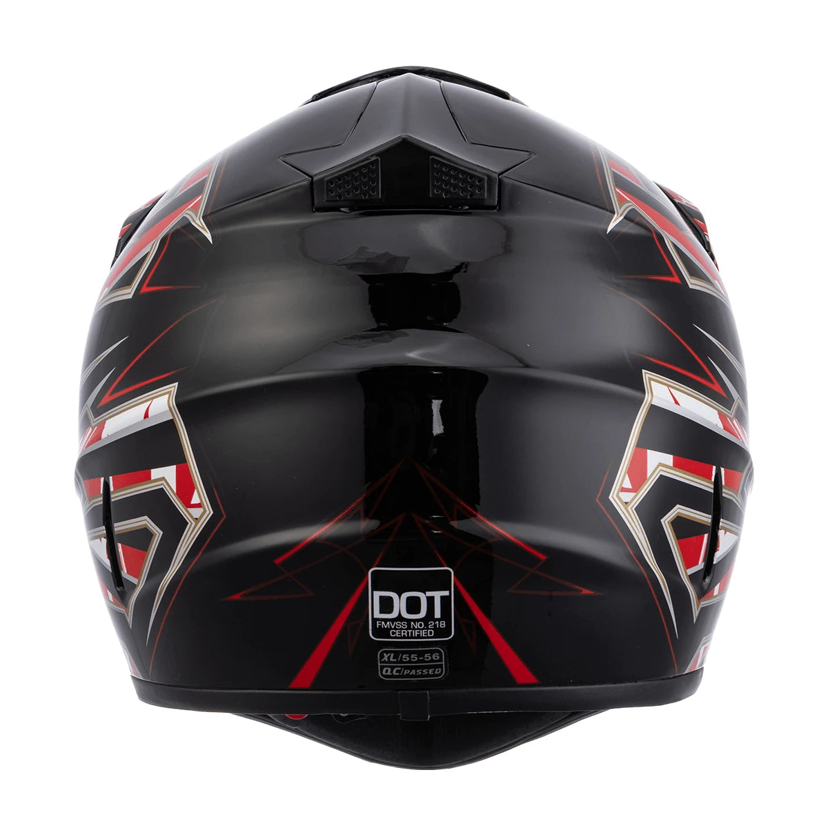 Casco Cross Infantil Niño Moto Con Gafas Guantes Negro+rojo -S