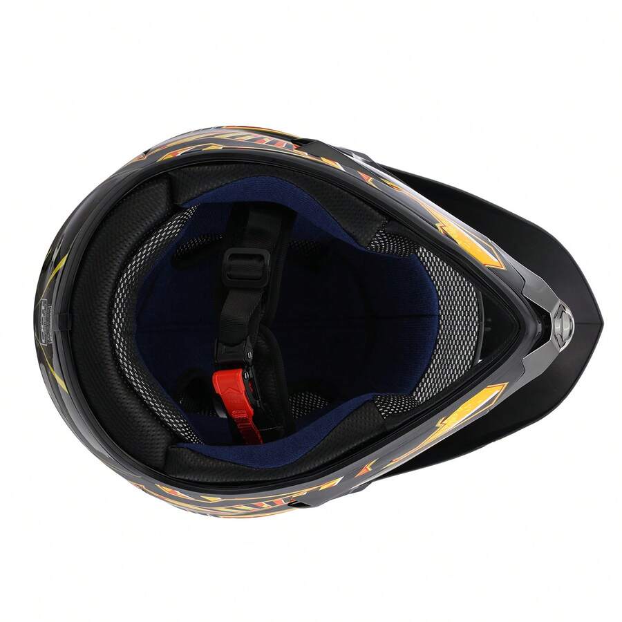 Casco Cross Infantil Niño Moto Con Gafas Guantes Naranja -L