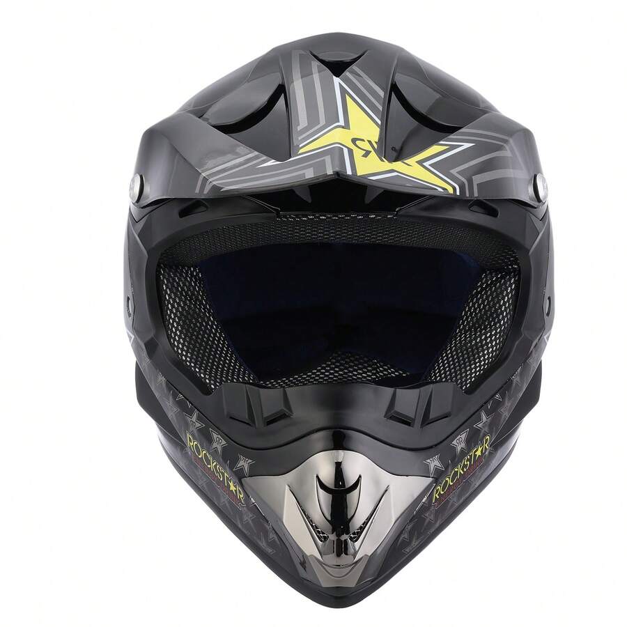 Casco Cross Infantil Niño Moto Con Gafas Guantes Estrella -M