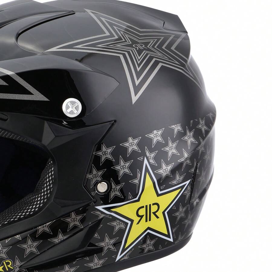 Casco Cross Infantil Niño Moto Con Gafas Guantes Estrella -M