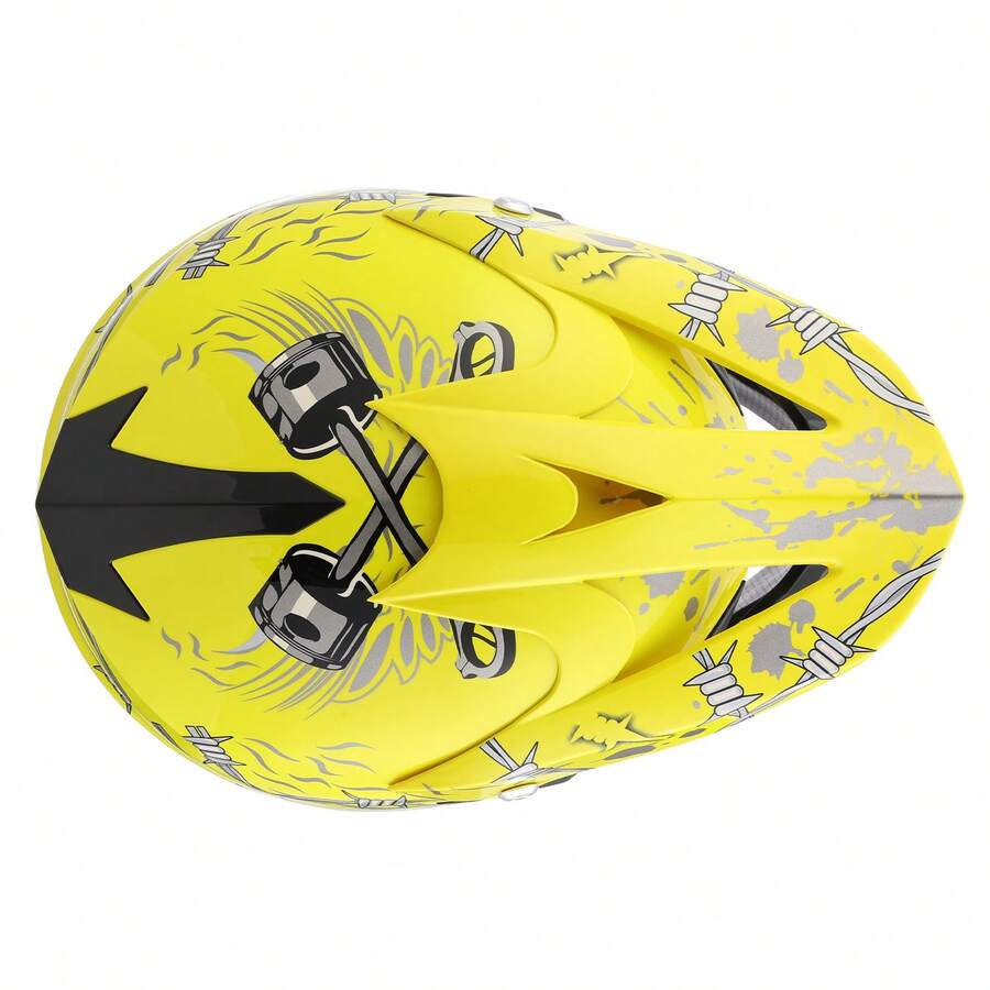 Casco Cross Infantil Niño Moto Con Gafas Guantes Amarillo -M